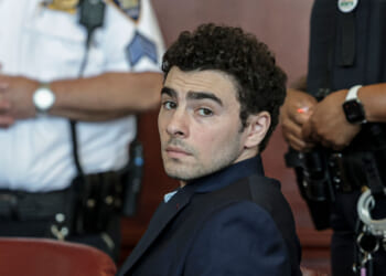Luigi Mangione appears at an evidence suppression hearing at Manhattan Supreme Court on May 18, 2026 in New York City. Mangione is charged with murder in the fatal shooting of UnitedHealthcare CEO Brian Thompson in Manhattan in December 2024. (Jeenah Moon-Pool/Getty Images)