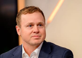 TV personality and Los Angeles mayoral candidate Spencer Pratt visits "Fox & Friends" at Fox News Channel Studios on Jan. 28, 2026, in New York City.