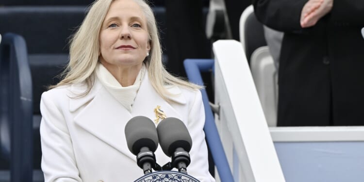 Va. Gov. Abigail Spanberger frowning