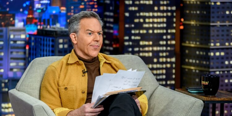 Greg Gutfeld appears during former 2024 presidential candidate Vivek Ramaswamy's visit to "Gutfeld!" at Fox News Channel Studios on Jan. 22, 2024, in New York City.