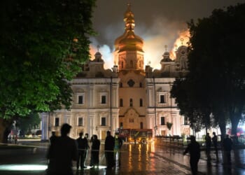 Attack sets fire to centuries-old religious site in Kyiv and kills 5 in Kharkiv
