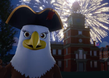 Image shows Liberty the Eagle from the movie "Star Spangled Adventures."