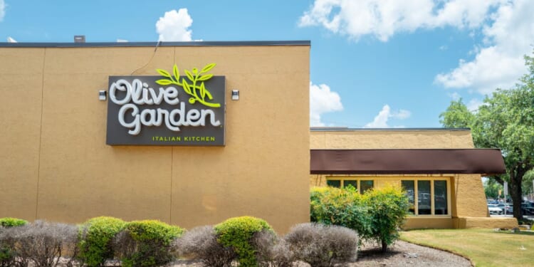 The exterior of an Olive Garden is seen on June 20, 2025, in Austin, Texas.