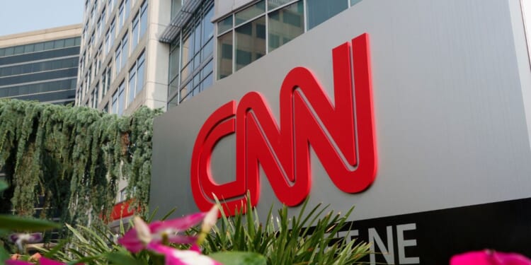 A CNN sign is displayed outside of their studios on July 17, 2026, in Washington, D.C.