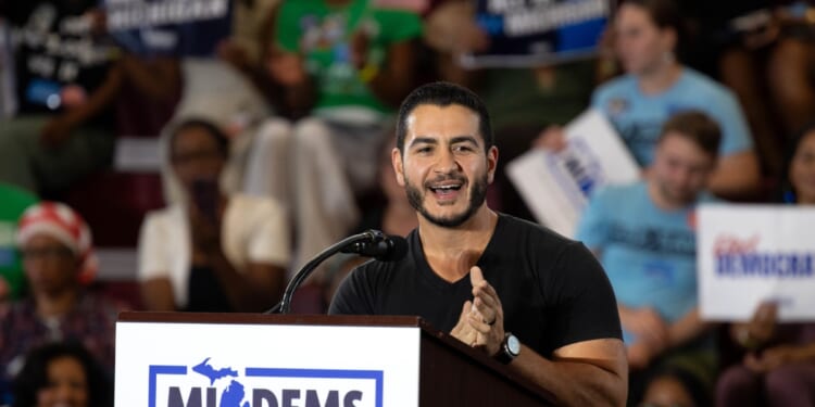 Democratic nominee for U.S. Senate Abdul El-Sayed speaks during a unity rally at Renaissance High School.