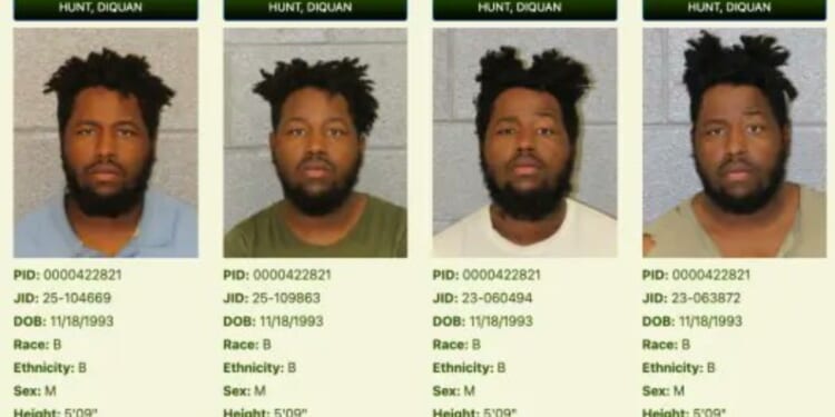Diquan Hunt has faced numerous charges in Charlotte, North Carolina, since 2012.