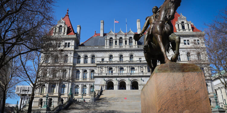 Albany, N.Y.: Photo of the New York State Capital Building in Albany, New York on Feb. 25, 2024. (Thomas A. Ferrara/Newsday RM/Getty Images)