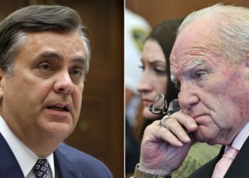Fox News legal analyst Jonathan Turley, left, called out Lindsay Clancy's attorney, Kevin Reddington, right.