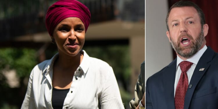 Secretary of Homeland Security Markwayne Mullin voiced some troubling accusations about Minnesota Rep. Ilhan Omar, left.