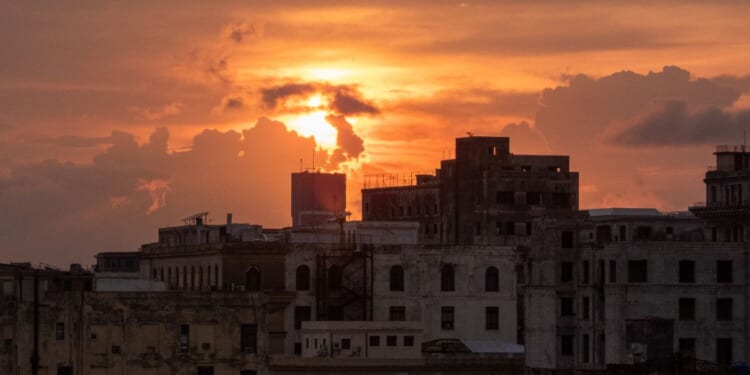 The sun sets during a power outage in Havana on Sept. 18, 2026.