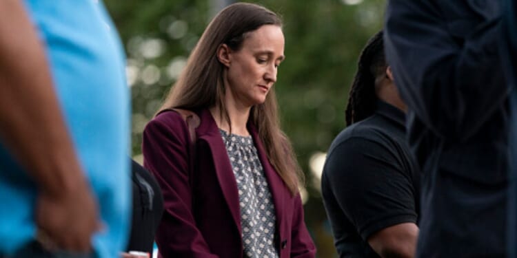 Seattle Mayor Katie Wilson stands at a vigil on July 27, 2026 in Seattle, Washington.