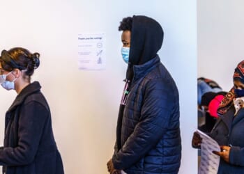 Residents vote at a polling station in Minneapolis, Minnesota, on Nov. 3, 2020.