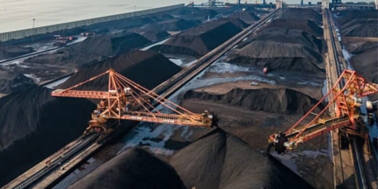 A coal processing plant is pictured from above.