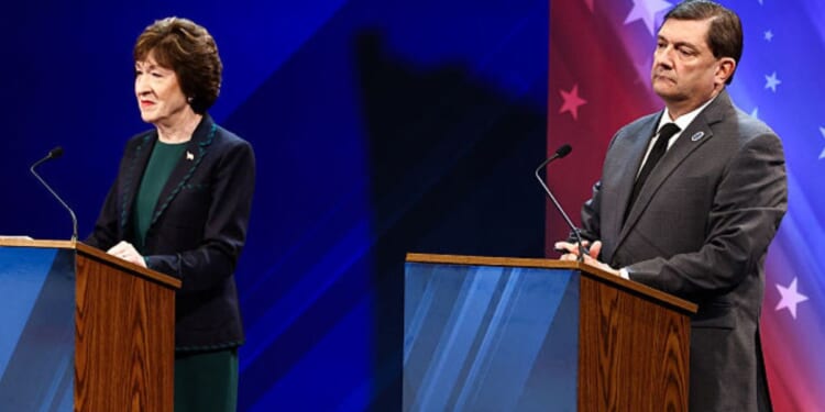 GOP U.S. Sen. Susan Collins of Maine and Democratic Senate candidate Troy Jackson faced off in a debate Thursday in Bangor, Maine.