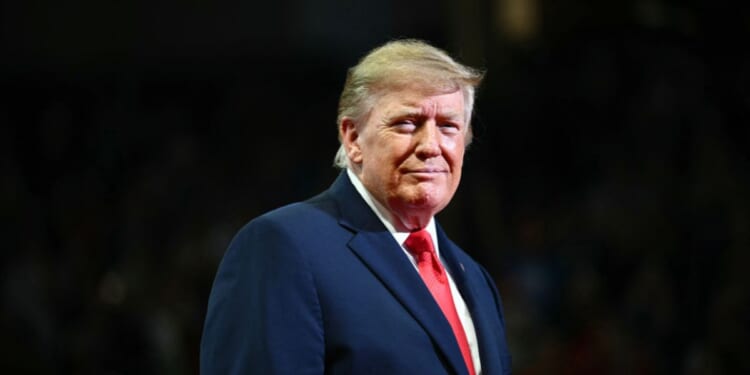 President Donald Trump arrives to speak during a campaign rally at the Covelli Centre in Youngstown, Ohio, on Oct. 12, 2026.