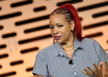 Nikole Hannah-Jones speaks onstage during "The New Power Structure: Black Politics in the Age of Resistance" panel during the 2026 National Association Of Black Journalists Convention at Atlanta Marriott Marquis on Aug. 13, 2026, in Atlanta, Georgia.