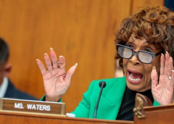 Rep. Maxine Waters questions Treasury Secretary Scott Bessent during an annual House Committee on Financial Services hearing on the state of the international financial system in the Rayburn House Office Building on Sept. 15, 2026, in Washington, D.C.
