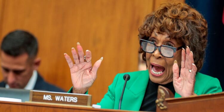 Rep. Maxine Waters questions Treasury Secretary Scott Bessent during an annual House Committee on Financial Services hearing on the state of the international financial system in the Rayburn House Office Building on Sept. 15, 2026, in Washington, D.C.