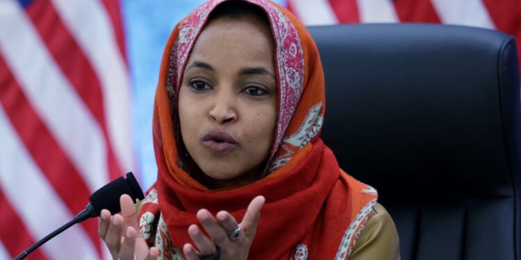 Rep. Ilhan Omar speaks during a hearing at the U.S. Capitol on Feb. 12, 2026 in Washington, D.C.