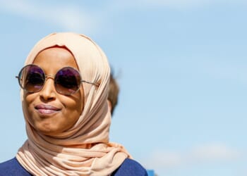 Rep. Ilhan Omar attends a press conference held to celebrate President Joe Biden cancelling student debt on Capitol Hill on Sept. 29, 2022, in Washington, D.C.