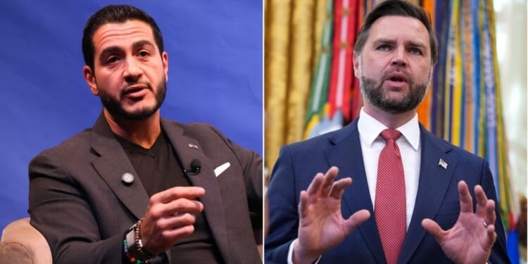 Vice President J.D. Vance called out Michigan Senate candidate Abdul El-Sayed, left, for having once claimed he did not come from the U.S.