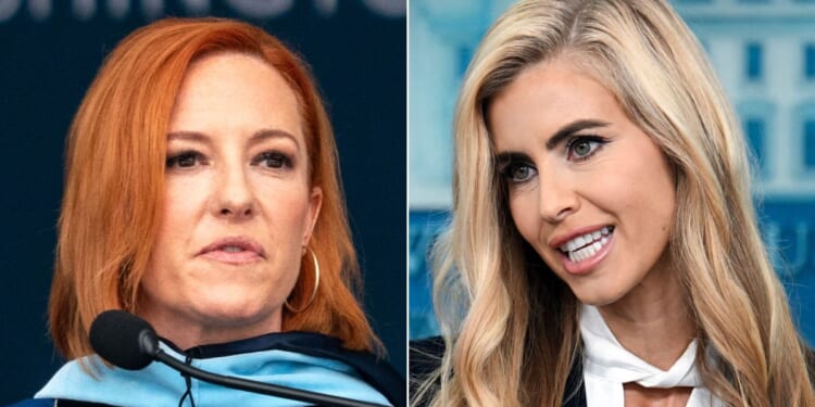 Former Biden White House press secretary Jen Paski, left, got a swift comeuppance after her critical remarks about newly appointed White House press secretary Katie Zacharia, right.