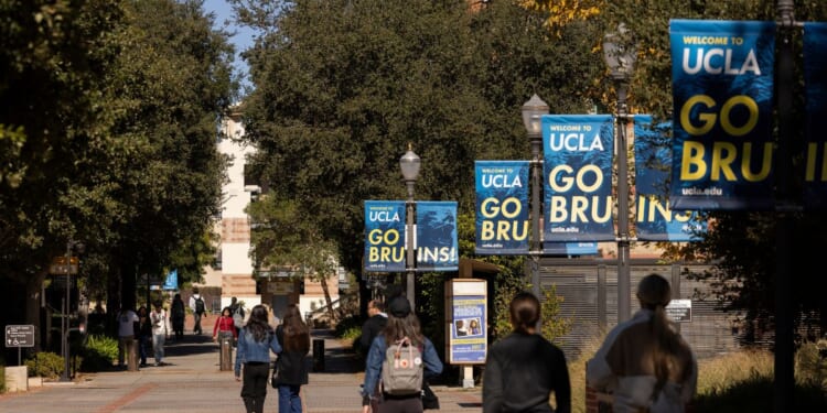 Students walk on UCLA's main campus on Nov. 16, 2024, in Los Angeles, California.