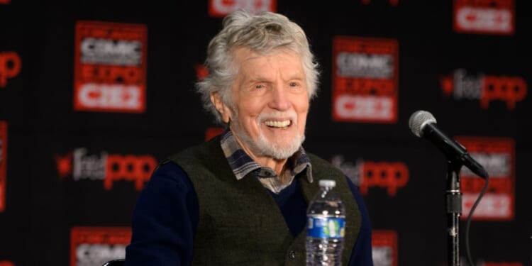 Tom Skerritt speaks at a panel during the C2E2 Chicago Comic & Entertainment Expo at McCormick Place on April 26, 2024, in Chicago, Illinois.