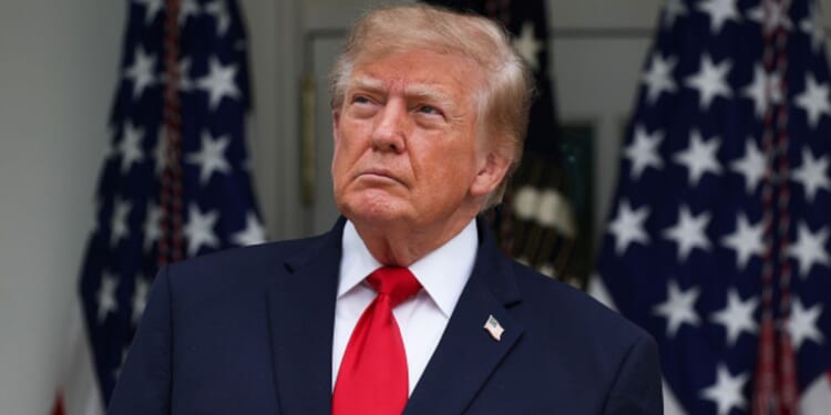 President Trump stands in the Rose Garden at the White House in Washington, D.C. on October 15, 2026.