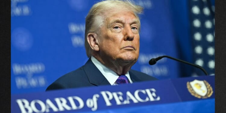 President Donald Trump attends the inaugural meeting of the Board of Peace Feb. 19 at the U.S. Institute of Peace in Washington, D.C.