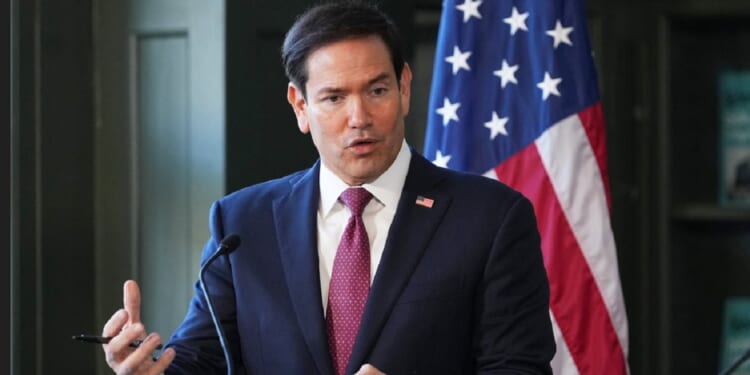 Secretary of State Marco Rubio, pictured at a Tuesday news conference.