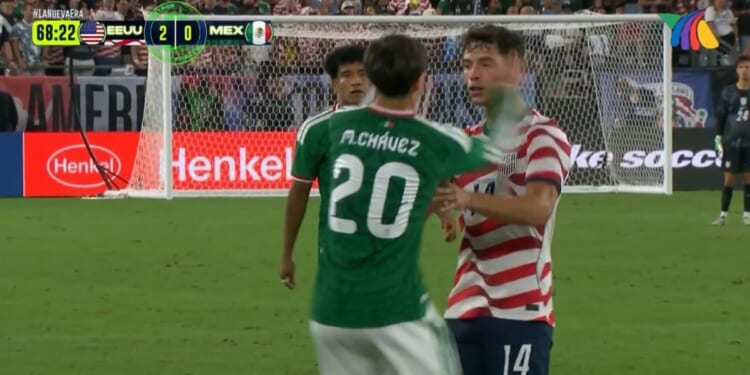 Mateo Chavez got a red card after he was caught on camera slapping U.S. Men's National Soccer Team member Sebastian Berhalter.