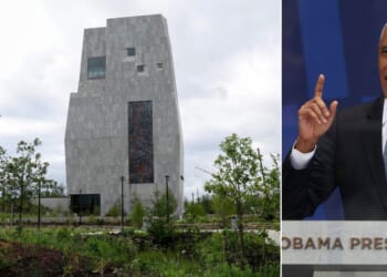 Former President Barack Obama speaks during the June 18 dedication ceremony for the Barack Obama Presidential Center in Chicago, Illinois.