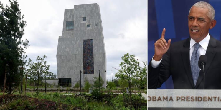 Former President Barack Obama speaks during the June 18 dedication ceremony for the Barack Obama Presidential Center in Chicago, Illinois.
