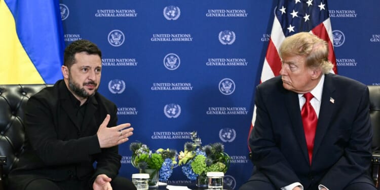 President Donald Trump meets with Ukraine's President Volodymyr Zelensky on the sidelines of the 81st United Nations General Assembly in New York on Sept. 22, 2026.